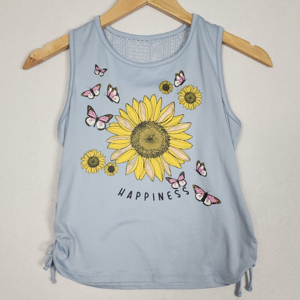 Belle du Jour Lot of 3 Girls Shirts L-XL Love Happy Graphic Blue Yellow Purple - Picture 4 of 16